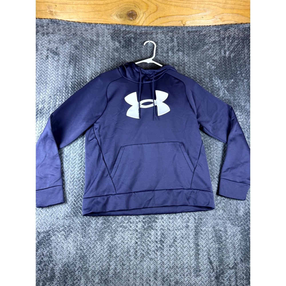Under Armour Hoodie Women Medium Blue Fleece Lined Coldgear Raglan Sleeve Cozy